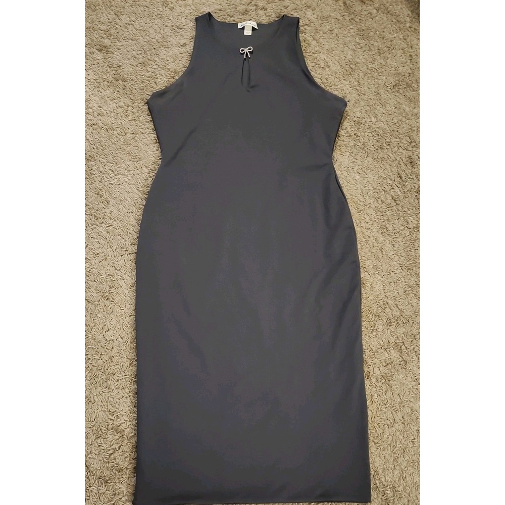 Derek Heart Women's Gray Keyhole Sleeveless Cocktail Dress Large